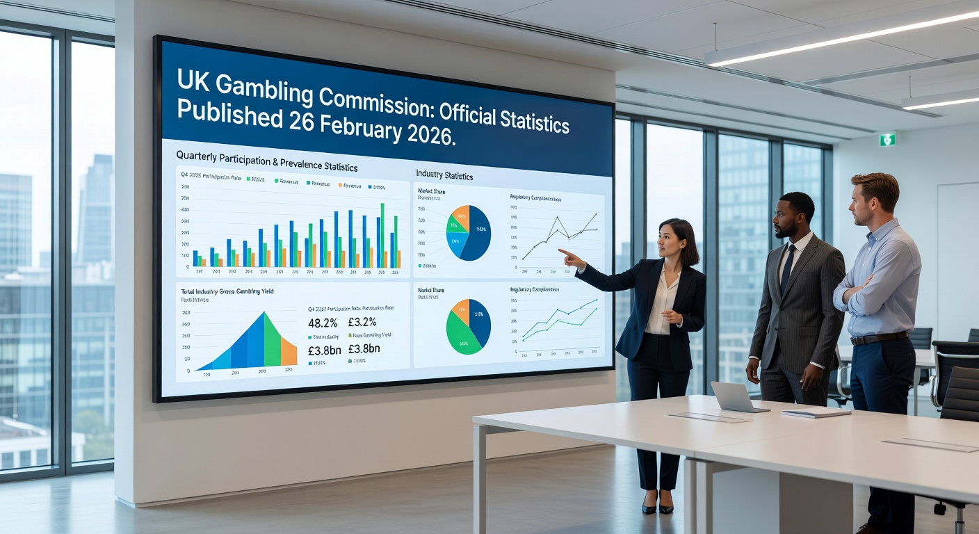 Infographic detailing UK adult gambling participation rates and demographic breakdowns from Gambling Commission survey