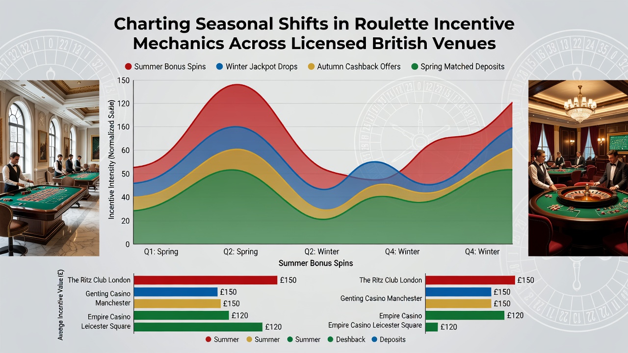 Roulette wheel and seasonal incentive charts displayed across British casino interfaces