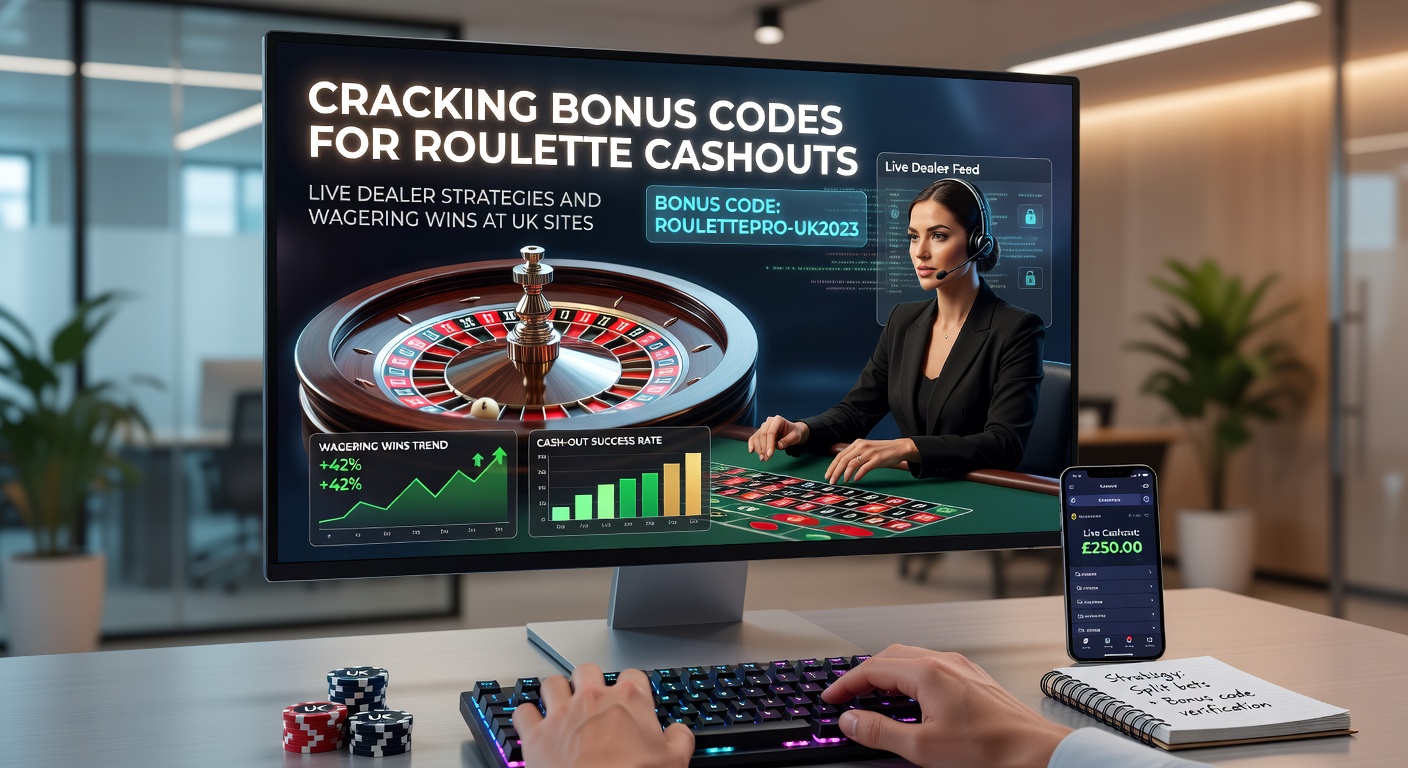 Close-up of a roulette wagering dashboard on a live dealer UK site, displaying bonus code progress bar nearing cashout threshold amid spinning wheel action
