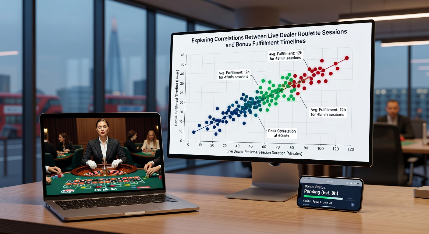 Live dealer roulette table with players tracking session times and bonus progress indicators on digital displays