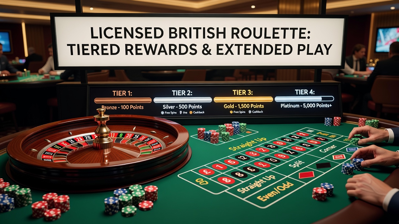 Roulette table with loyalty program indicators at a licensed British casino