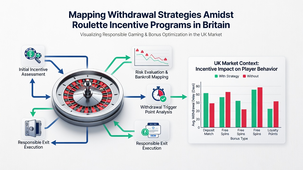 Illustration of British roulette players reviewing withdrawal timelines and bonus terms on digital interfaces