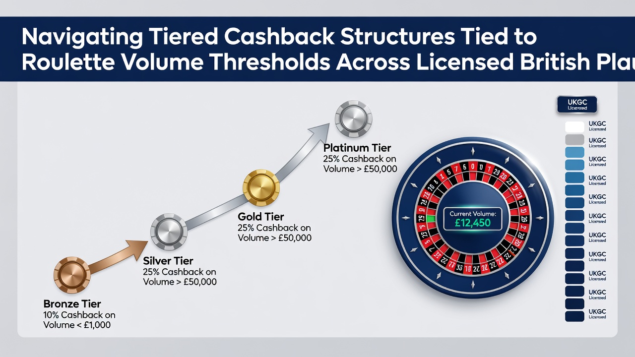 Infographic showing cashback tiers and roulette volume thresholds