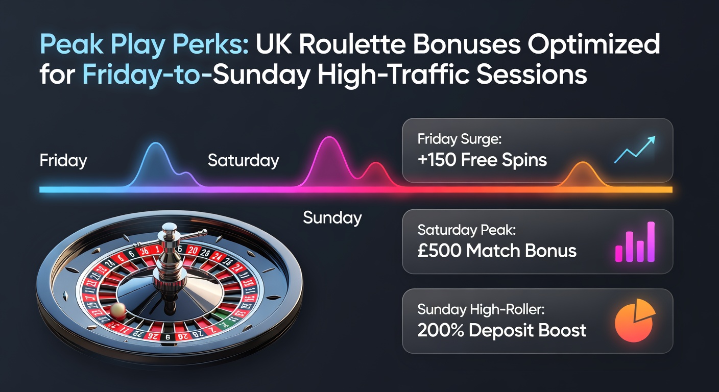 Dynamic graph showing Friday-Sunday traffic spikes overlaid with bonus activation rates in UK roulette platforms