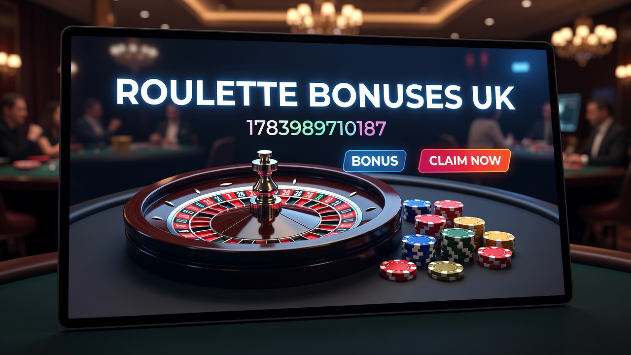 UK roulette table with bonus overlay graphics showing deposit match offers and free spin indicators on a digital casino interface