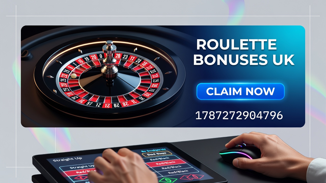 Close-up of roulette wheel with bonus notification overlay and UK player interface elements