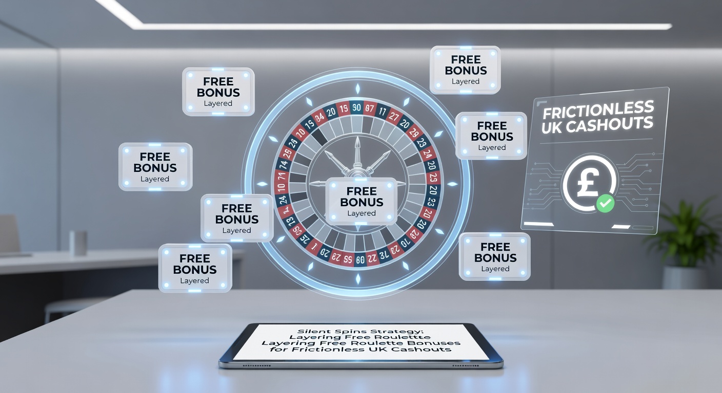 Roulette wheel spinning with overlaid bonus icons representing layered free spins strategy