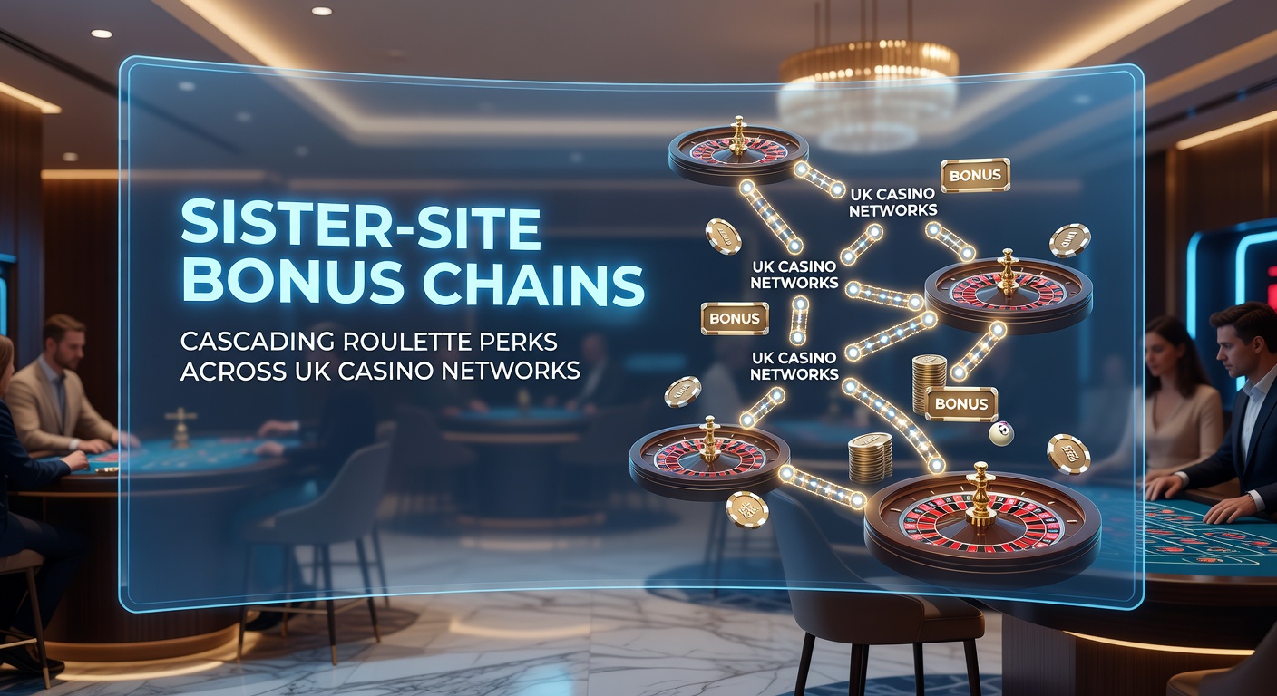 Diagram illustrating bonus flow from primary casino site to sister platforms, highlighting roulette-specific cascading multipliers and wagering paths