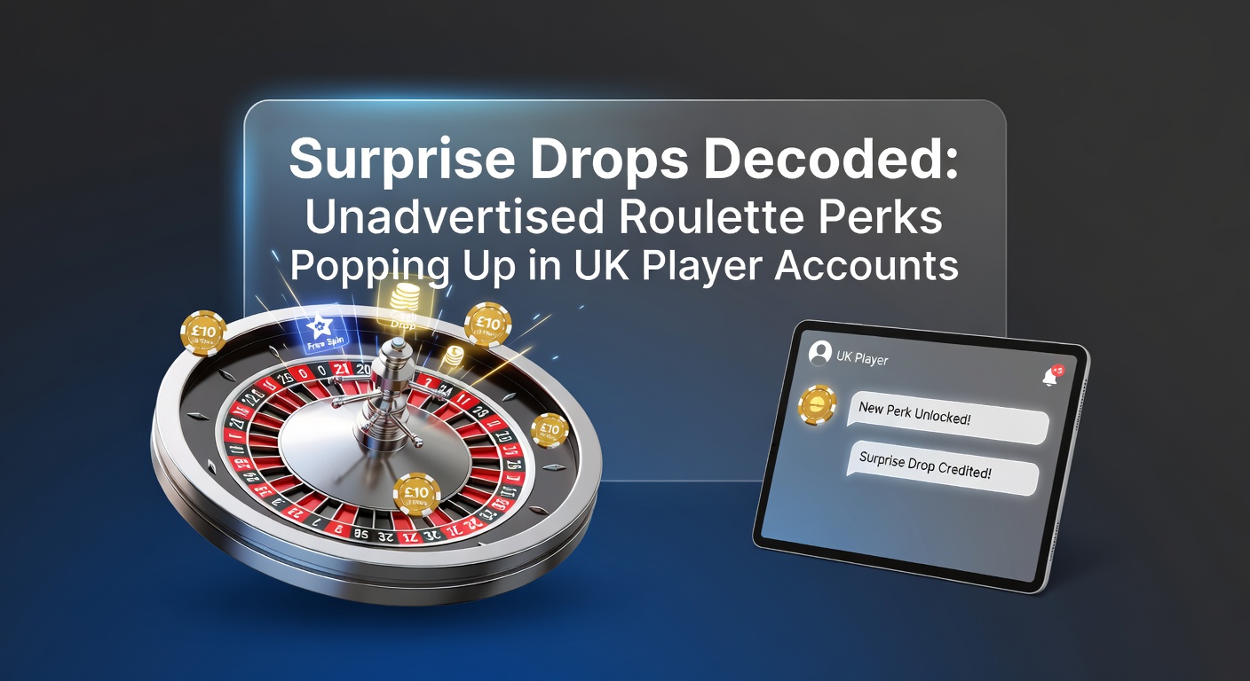 Screenshot of a UK player account dashboard showing an unexpected roulette bonus credit appearing without prior notice, highlighting the surprise drop feature in action