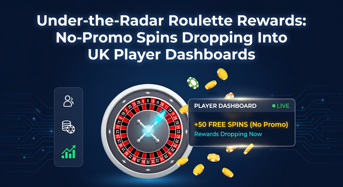 Screenshot of a UK casino dashboard showing unexpected roulette free spins notification, with spinning wheel graphic and bonus credit tally
